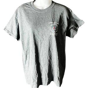 Gildan Irvington Recreation Logo Grey Short Sleeve T-Shirt Women's Size M‎